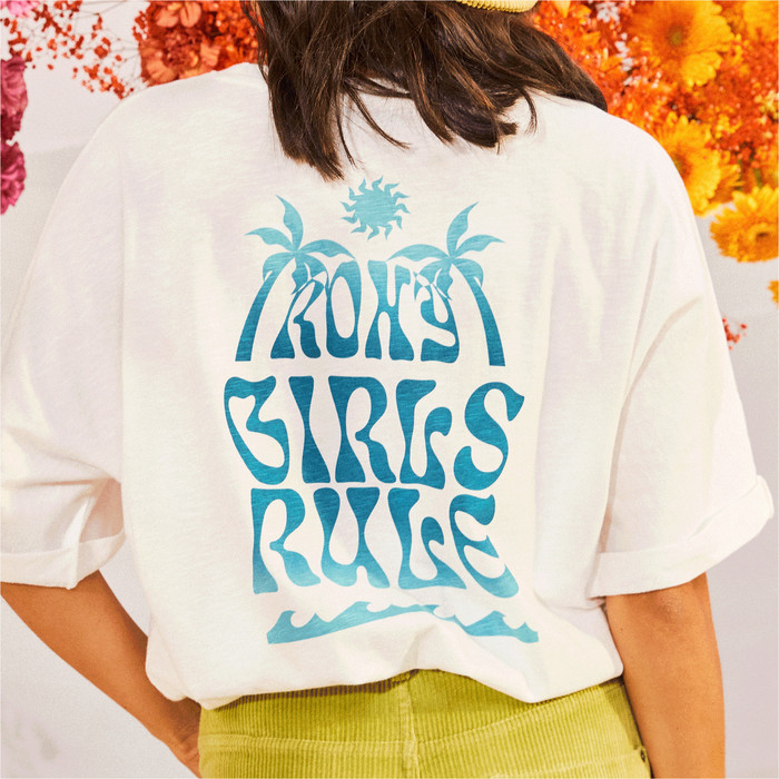 2023 Camiseta Roxy Womens Backside Sun ERJZT05568 - Snow White